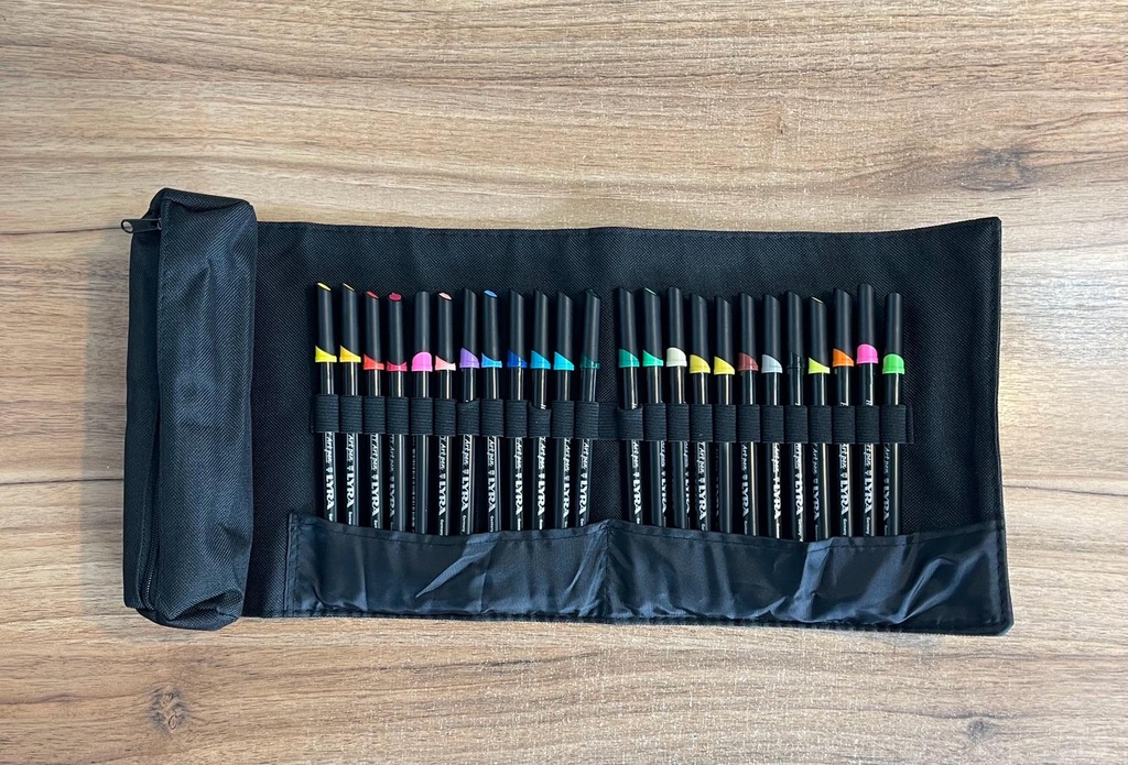 Rotuldor Lyra Art Pen 24 colores-Estuche de tela enrollable