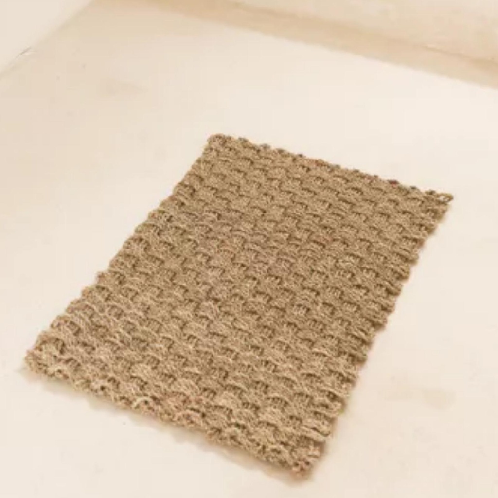 Alfombra angular de hierba marina 72x45 cm tejida a mano con fibras naturales NIRAMA felpudo base alfombra de corredor